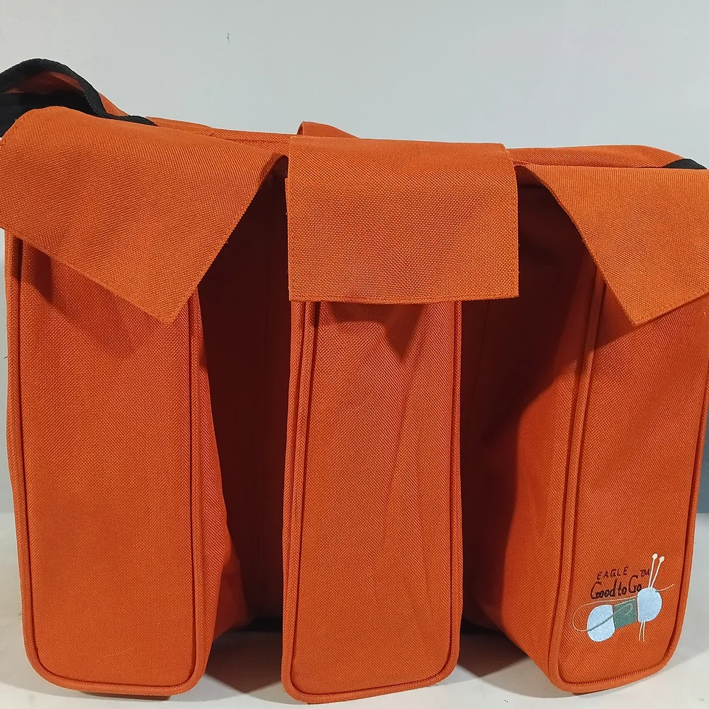 Eagle Good to Go Yarn & Craft Organizer Bag - Orange Canvas - Multi-Pocket.